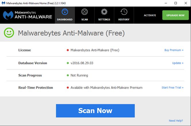Malwarebytes Anti-Malware屏幕截图