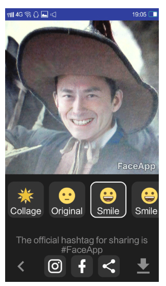 faceapp怎么把照片里面的人脸变成笑脸？7