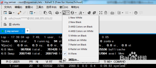 xshell5配色方案不能显示1