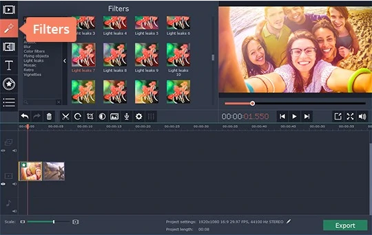 Movavi Video Suite 2020如何添加电影特效2