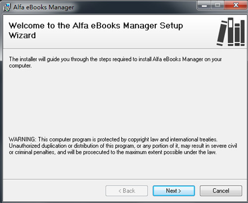 Alfa eBooks Manager安装破解教程1